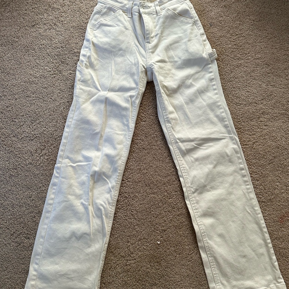 White Straight-Leg Pants